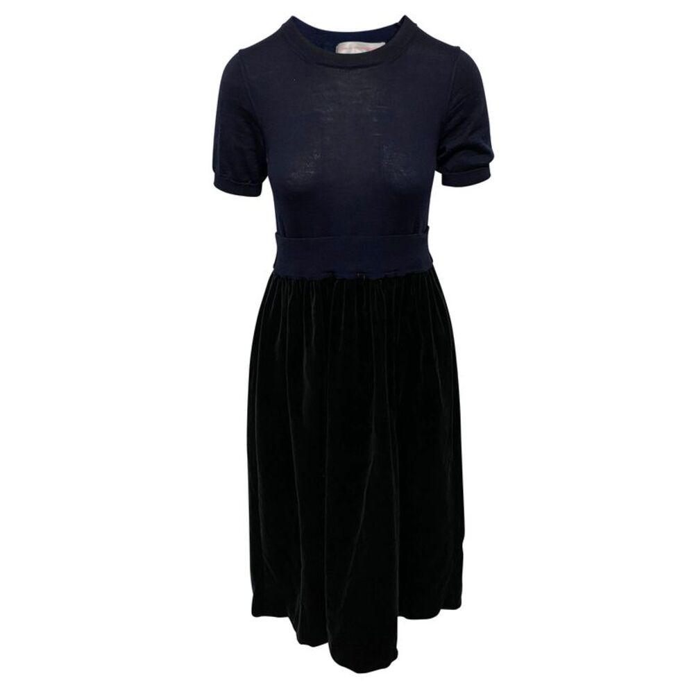 Comme Des Garçons Shirt Dress in Black Wool